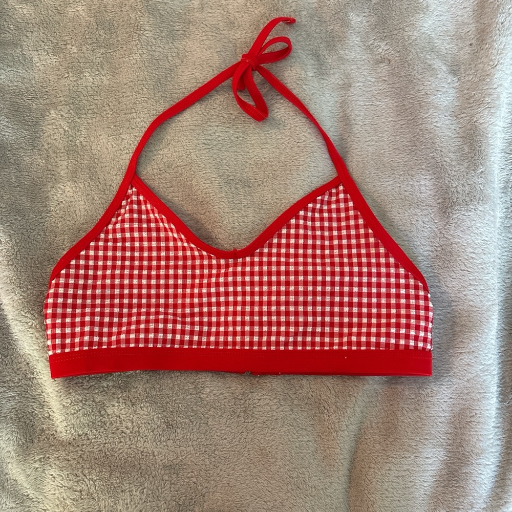 Cat & Jack Red Gingham Bikini Top